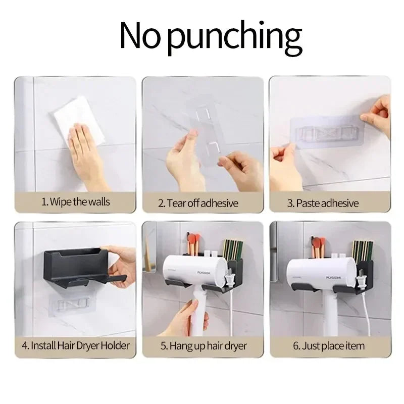 Suporte Fix Hair – Organizador de Secador de Parede