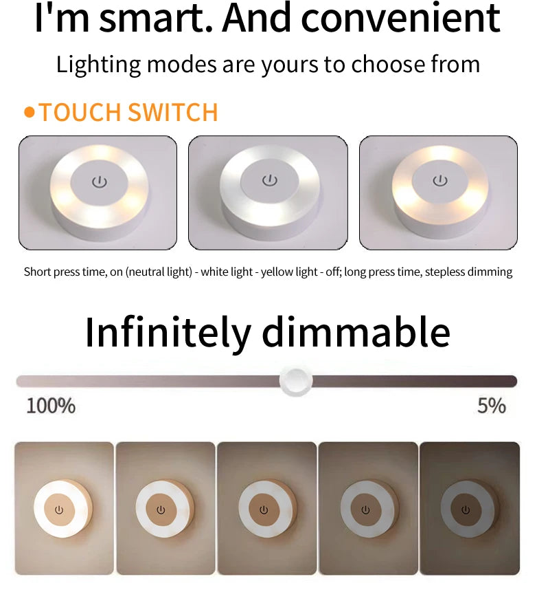 Luminária Touch Recarregável Três Cores