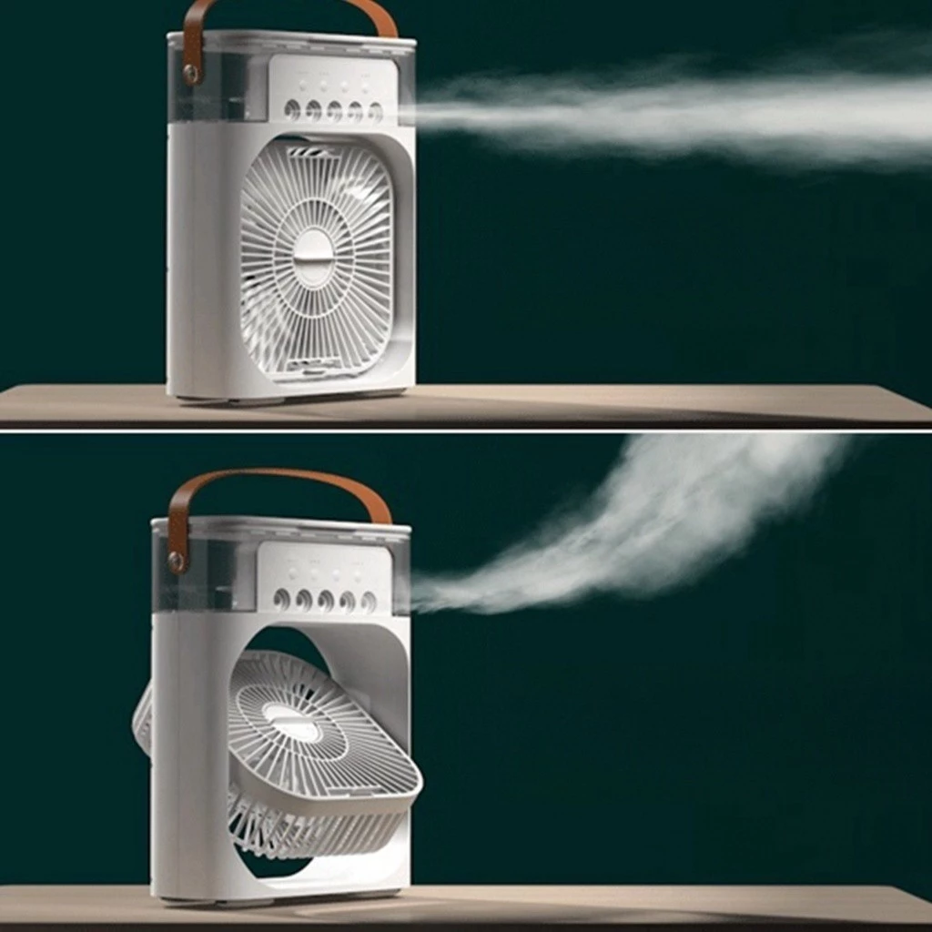 Mini Ar-Condicionado Portátil 3 em 1 com Luz LED e Umidificador